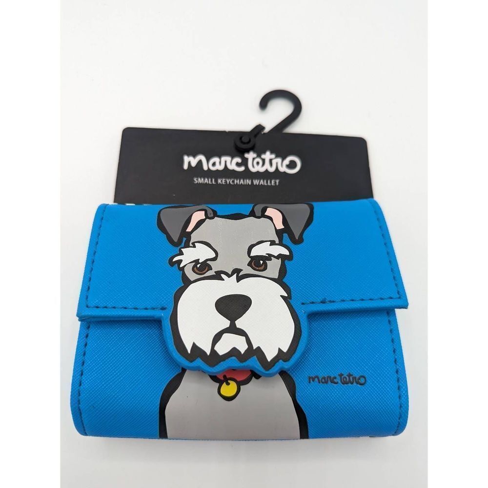 NWT Marc Tetro Small Keychain Wallet Zippered Coin Schnauzer Dog